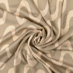 Viskose Satin Wellen - graubeige