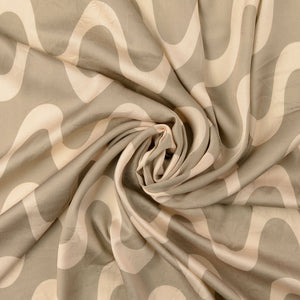 Viskose Satin Wellen - graubeige
