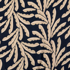 Viskose Satin Leaves - schwarz - Reststück 1,5m