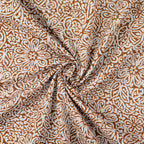 Baumwoll Popeline floral - braun - Reststück 1,6M