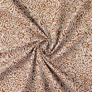 Baumwoll Popeline floral - braun - Reststück 1,6M