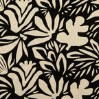 Viskose Leinen floral - schwarz