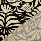 Viskose Leinen floral - schwarz