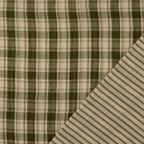 Musselin Dobleface Karos/Streifen - oliv