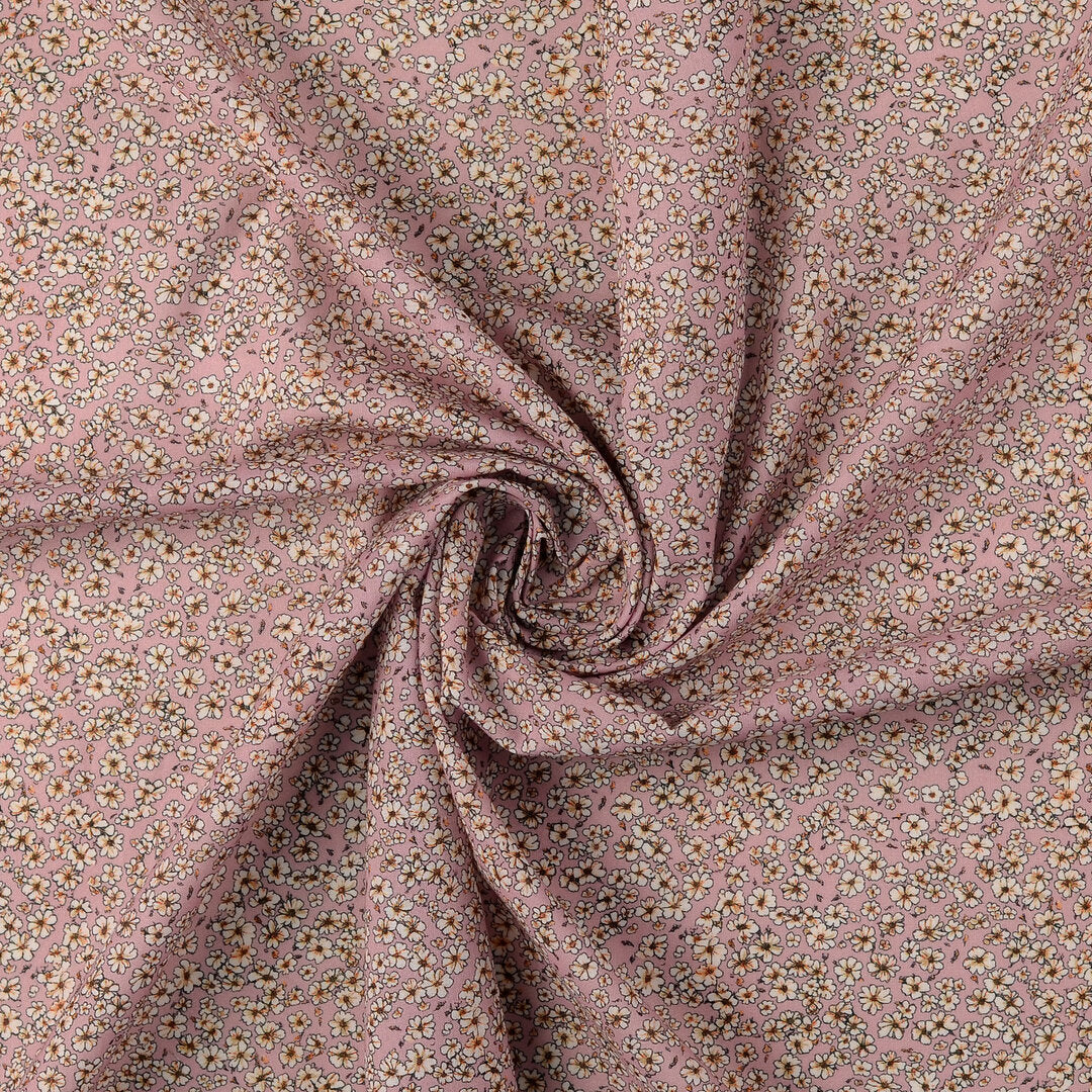 Baumwoll Voile "Blümchen" - altrosa