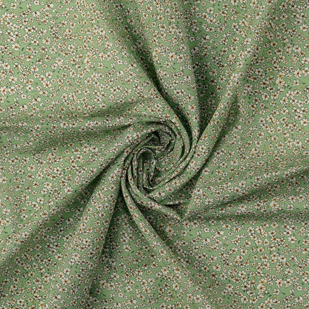 Baumwoll Voile "Blümchen" - lindgrün