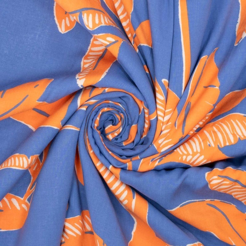Viskose tropical - blau/orange *Videovorstellung*