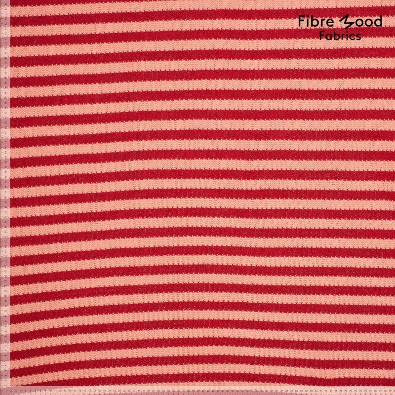 Grob-Strick Streifen "Fibre Mood" - rot/pfirsich *Videovorstellung*