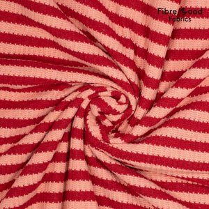 Grob-Strick Streifen "Fibre Mood" - rot/pfirsich *Videovorstellung*