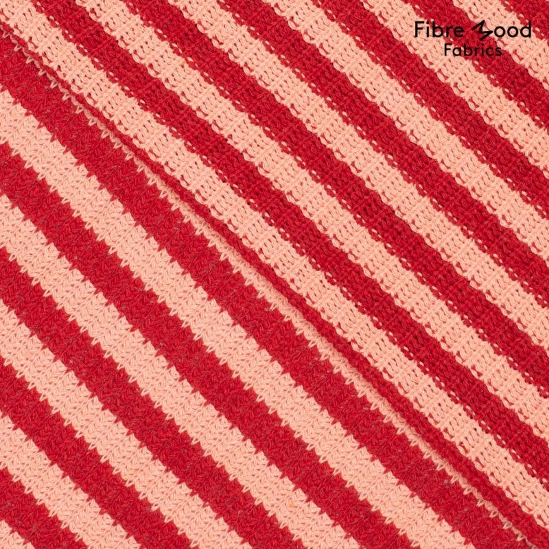 Grob-Strick Streifen "Fibre Mood" - rot/pfirsich *Videovorstellung*