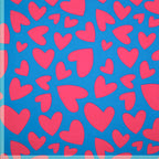 Baumwoll Popeline "Hearts" - pink/blau Fibre Mood *Videovorstellung*