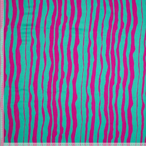 Viskose Satin "stripes" - fuchsia/smaragd *Videovorstellung*