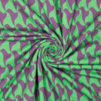 Jacquard Jersey "recycled" - grün/lila *Videovorstellung*