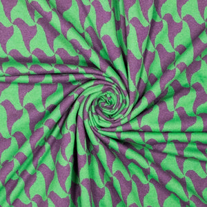 Jacquard Jersey "recycled" - grün/lila *Videovorstellung*