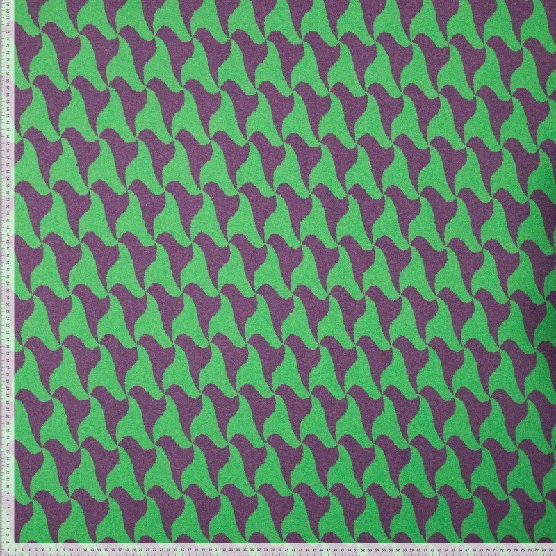 Jacquard Jersey "recycled" - grün/lila *Videovorstellung*