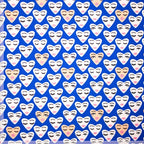 Baumwoll Popeline "Heart Faces" - royalblau *Videovorstellung*