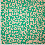 Baumwoll Popeline "abstract love"" - grün/nude *Videovorstellung*