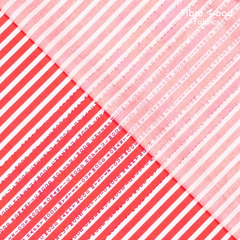 Baumwoll Popeline "Words" - rot/weiß Fibre Mood *Videovorstellung*