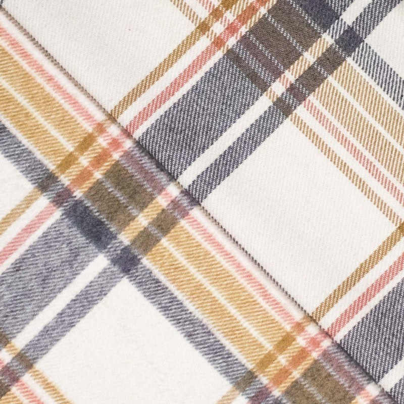 Mantelstoff "brushed checks" - ecru/grau *Videovorstellung*