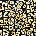 Baumwoll Popeline "abstract love"" - schwarz/sand - Reststück 1,7M