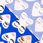 Baumwoll Popeline "Heart Faces" - royalblau *Videovorstellung*