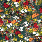 Viskose Stretch Popeline floral - dunkelgrün *Videovorstellung*