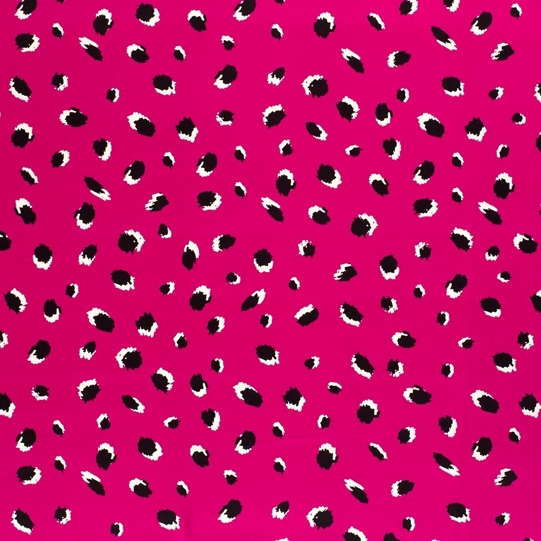 Viskose Satin "spots" - magenta *Videovorstellung*