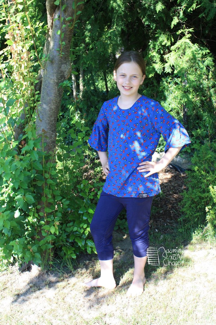 Ebook / Schnittmuster lillesol basics No.61 Volant-Bluse * mit Video-Nähanleitung *