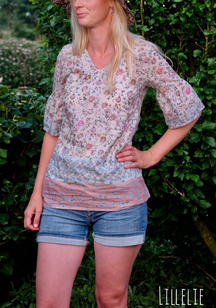Ebook / Schnittmuster lillesol women No.35 Volant-Bluse * mit Video-Nähanleitung *