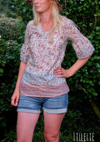 Ebook / Schnittmuster lillesol women No.35 Volant-Bluse * mit Video-Nähanleitung *