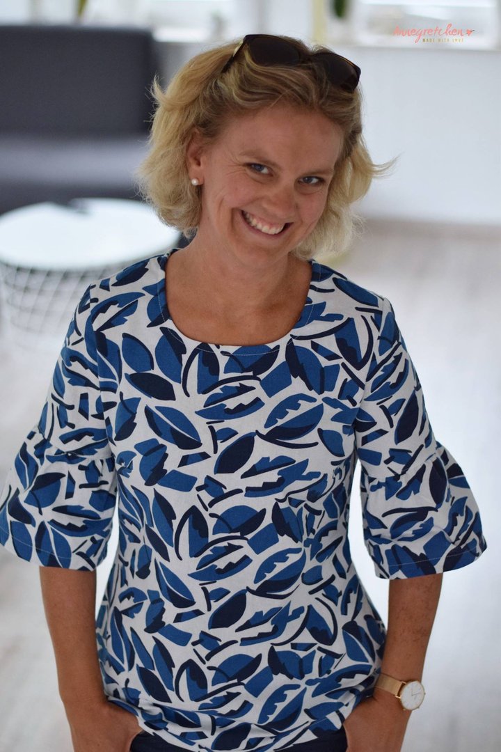 Ebook / Schnittmuster lillesol women No.35 Volant-Bluse * mit Video-Nähanleitung *