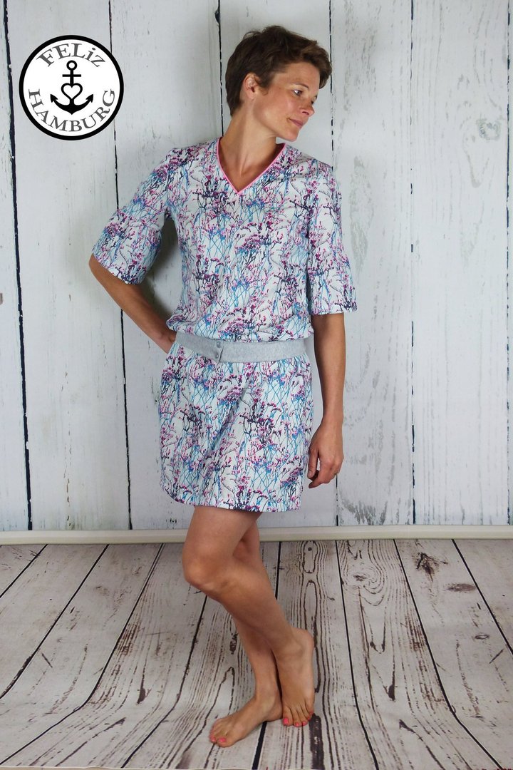 Ebook / Schnittmuster lillesol women No.35 Volant-Bluse * mit Video-Nähanleitung *