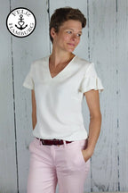 Ebook / Schnittmuster lillesol women No.35 Volant-Bluse * mit Video-Nähanleitung *