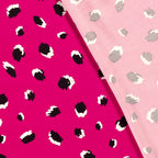Viskose Satin "spots" - magenta *Videovorstellung*