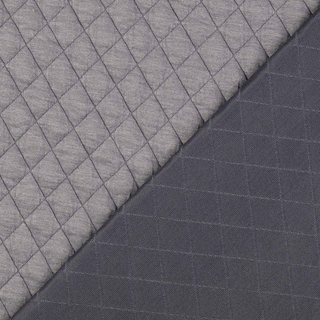 Jacquard Steppstoff Rauten dehnbar - grau *Videovorstellung*