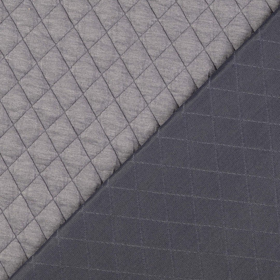 Jacquard Steppstoff Rauten dehnbar - grau *Videovorstellung*