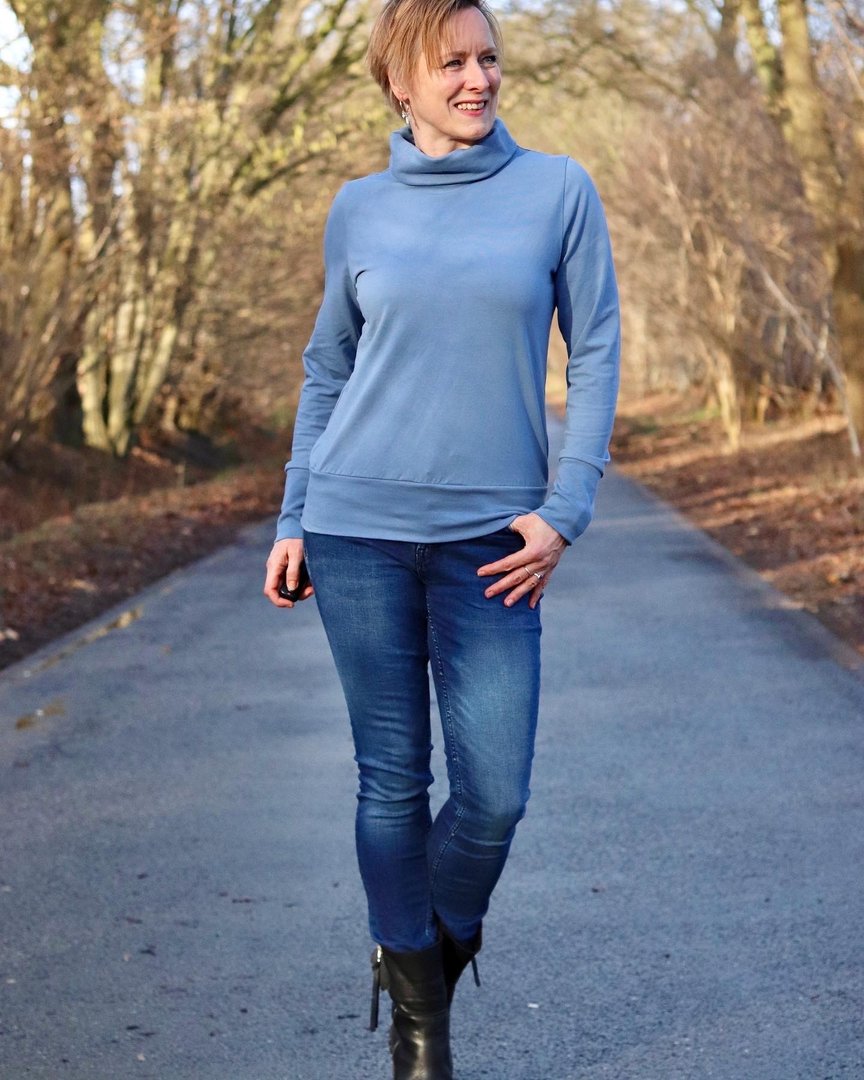 Bündchen Uni Basic - aubergine / Stoff "Heike" von Swafing *Videovorstellung*