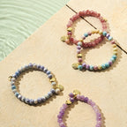 Armband mit Tassel - rosa mit Muschel Boho Summer