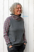 Ebook / Schnittmuster lillesol women No.39 Raglan-Hoodie *mit Video Nähanleitung*