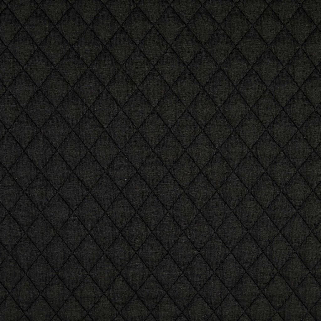 Jacquard Steppstoff Rauten dehnbar - schwarz *Videovorstellung*