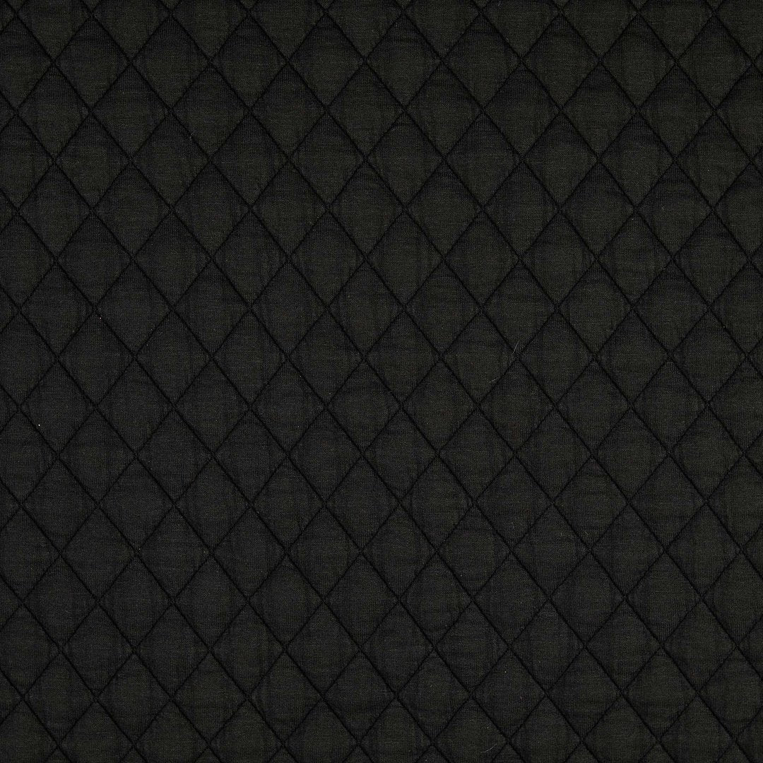 Jacquard Steppstoff Rauten dehnbar - schwarz *Videovorstellung*