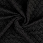 Jacquard Steppstoff Rauten dehnbar - schwarz *Videovorstellung*