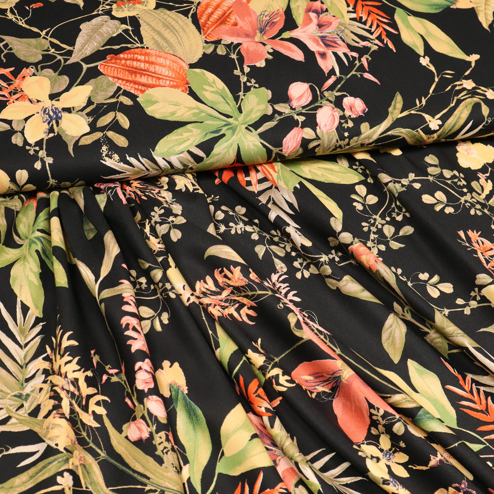 Viskose Twill - Blumen & Blätter *Videovorstellung*
