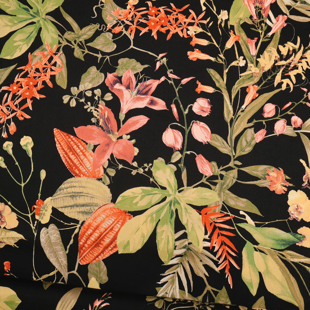 Viskose Twill - Blumen & Blätter *Videovorstellung*