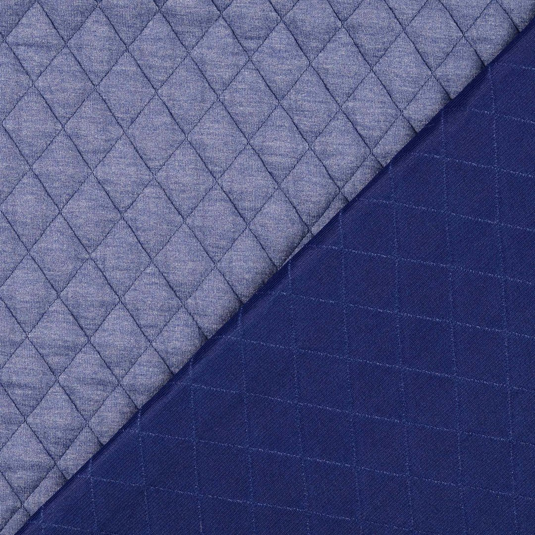 Jacquard Steppstoff Rauten dehnbar - blau *Videovorstellung* - Reststück 1,7M