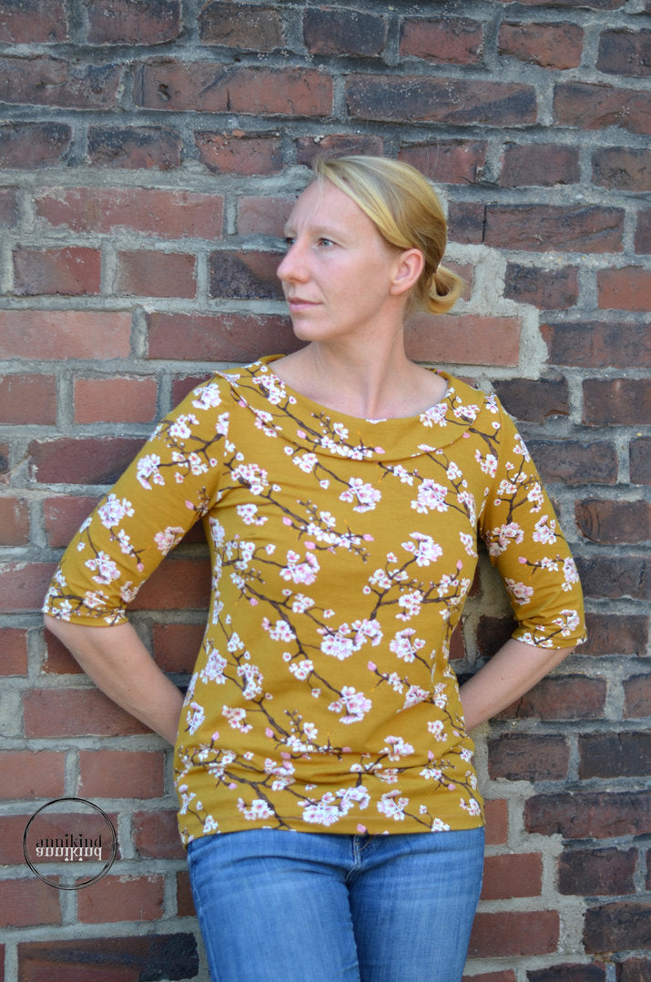 Designbeispiel: lillesol women No.47 Shirt mit Uboot-Kragen