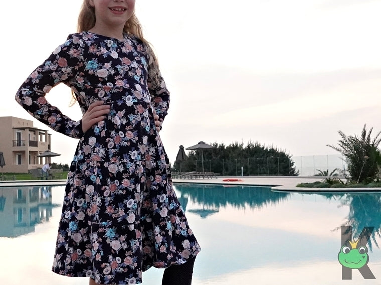 Ebook / Schnittmuster lillesol basics No.73 Stufenkleid (Jersey) *mit Video-Nähanleitung*