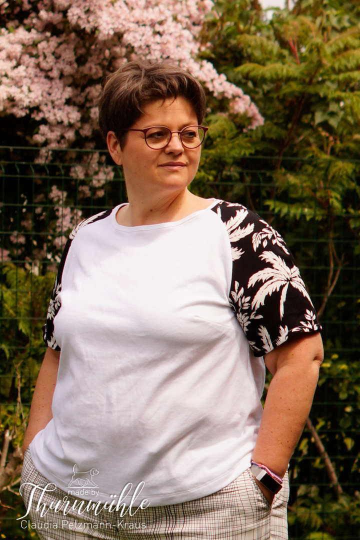Ebook / Schnittmuster lillesol women No.65 Raglanshirt "Combina" *mit Video Nähanleitung*