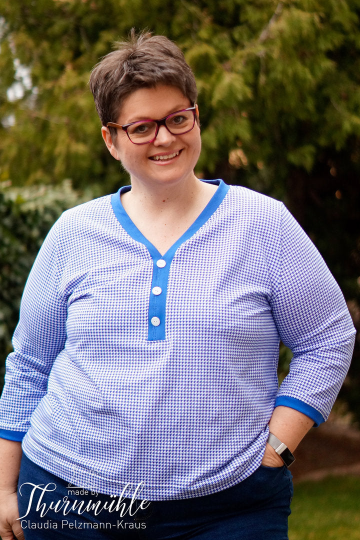 Designbeispiel: lillesol women No.53 Shirt mit Knopfleiste