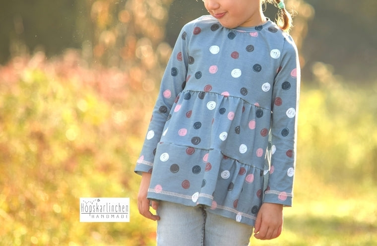 Ebook / Schnittmuster lillesol basics No.73 Stufenkleid (Jersey) *mit Video-Nähanleitung*